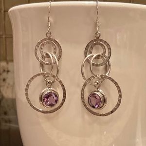 Sterling silver and amethyst earrings